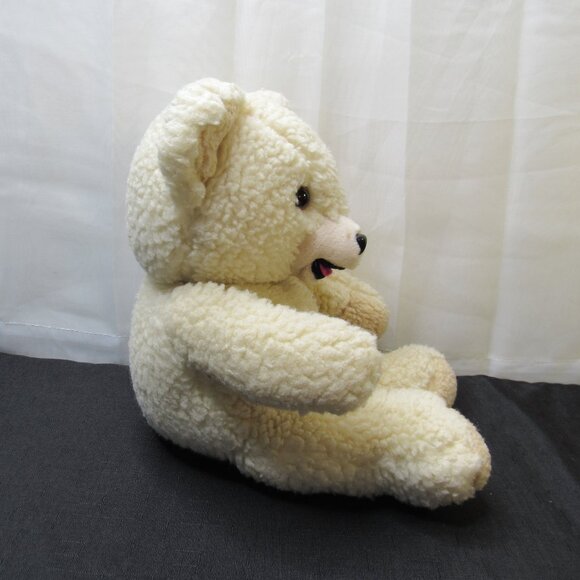 VINTAGE 1986 Russ Snuggle Bear Plush 15" Cream Ivory Teddy Fabric Softener Toy - Picture 4 of 11